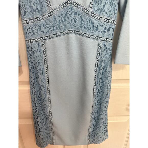 Antonio Melani Powder Blue Dress Size 2 Formal Cocktail Lace Elegant - Picture 3 of 13